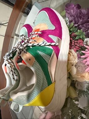 Multicolor Women's Fashion Sneaker - Mint, Pink, Orange, Green, Yellow